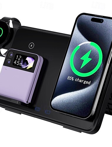  Handy Ladestation 15 W Ausgangsleistung Drahtlose Ladestation ASTM Schnelles kabelloses Laden MagSafe 4 in 1 Für Apple Watch iPhone 14/13/12/11 Pro Max Mobiltelefone Gear S3 Frontier Gear S2 Classic