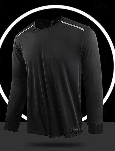  Herren T-Shirt Langarm Rundhalsausschnitt T-Shirt Muskel-T-Shirt Kurzarm-Shirt Außen Schnelltrocknend Trainieren Weich Schweißableitend Polyester Schwarz Königsblau Blau Fitnessstudio Klettern