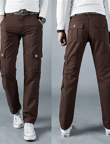  Ανδρικά Παντελόνια με τσέπες Παντελόνια Παντελόνι εργασίας Πολλαπλή τσέπη Σκέτο Φοριέται Κατασκήνωση & Πεζοπορία Μαύρο Καφέ