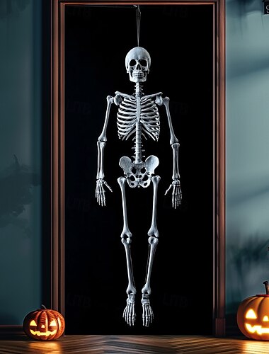  Halloween Türdekorationen Skelett Halloween Türabdeckungen Tür Gobelin Türvorhang Dekoration Kulisse Türbanner für Haustür Bauernhaus Urlaub Party Dekor Zubehör Kürbisse Krähe