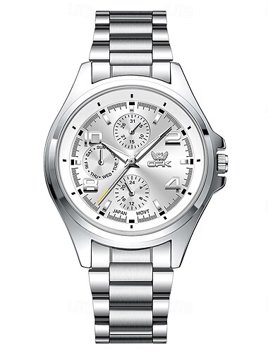  OPK Men Quartz Watch Outdoor Fashion Casual Wristwatch Luminous Waterproof Decoration Leather Watch