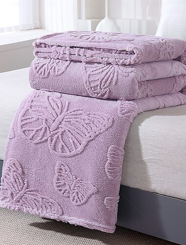  Butterfly Tuff Velvet Bed Blanket - Luxuriously Soft and Elegant - Intricate Butterfly Design for a Touch of Nature - Cozy and Warm for All-Season Comfort - High-Quality, Durable Velvet Fabric