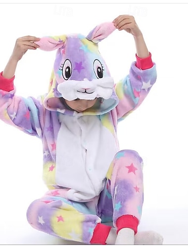  Kigurumi-Pyjamas Ausgefallene Kostüme Onesie-Kostüm Tier Kaninchen Hund Warm Charme Lustiges Kostüm Kinder Unisex Jungen und Mädchen Halloween Karneval Party Leistung Hausbekleidung Verkleiden