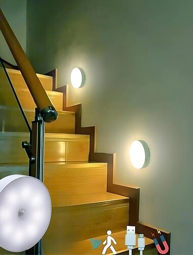  8 led φως αισθητήρα κίνησης led usb νυχτερινό φως κουζίνας υπνοδωμάτιο σκάλα ντουλάπι χωλ ντουλάπα φως νύχτας φως φόρτισης