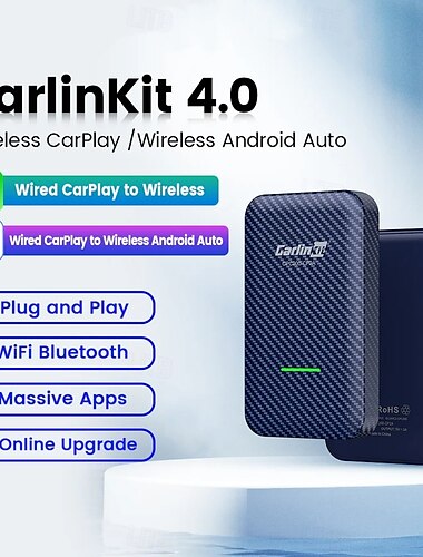  carlinkit 4.0 cpc200-cp2a беспроводной адаптер carplay android auto, совместимый со встроенным проводным автомобильным разъемом carplay&amp; играть, доступно для телефонов Android и iPhone