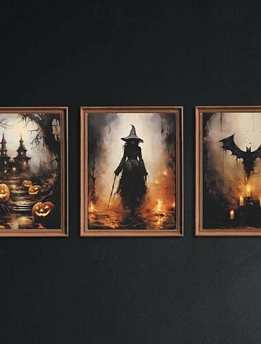  Afdrukken Handgeschilderde Vierkant Halloween decoraties Modern