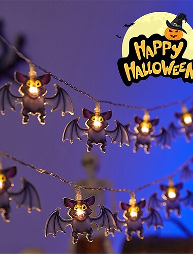  1.5m 10led stringa di lanterna di halloween fantasma festival scena atmosfera decorazione stringa di lanterna ragnatela pipistrello zucca dio della morte festival lanterne decorative 1pz