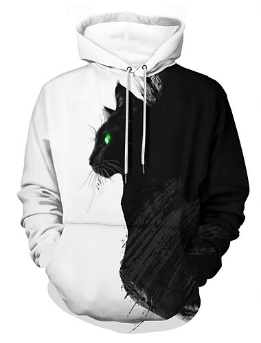  Homens Moletom Moletons Moletom Manga Longa Moletom com capuz Com Capuz Moda Impressão 3D Férias Streetwear Preto Estampado Inverno Primavera & Outono Designer