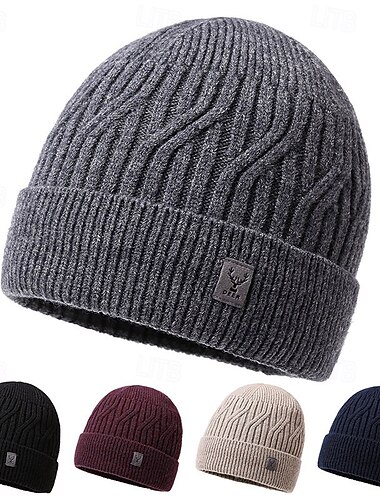  Cappello da escursionismo Passamontagna Berretto Calotta Calore Termico Fodera in Pile Morbido Inverno Per uomo Pesca Attività