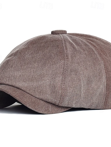  Herre Flat lue Ascot Hat Newsboy Hat Svart Brun Bomull Mote Fritid Gate Daglig عادي Justerbare Solkrem Pustende