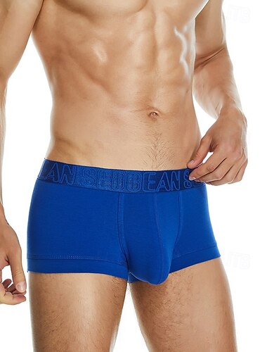  Herren 1 pc Unterwäsche Boxer Boxer-Shorts 90% Baumwolle Atmungsaktiv Weich Komfortabel Buchstabe Mittlere Hüfthöhe Schwarz Weiß