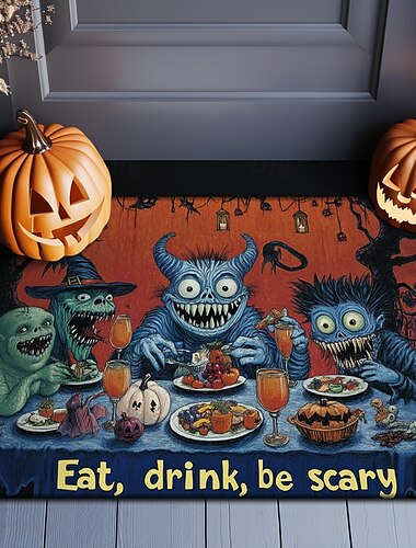  Funky Halloween-Fußmatte mit herrlich gruseligen Mustern und einem Hauch von saisonalem Spaß