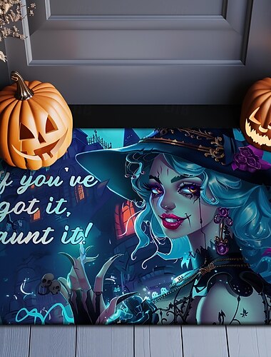  Gruselige Hexen-Halloween-Bodenmatte verwandelt Ihren Raum mit bezauberndem Charme