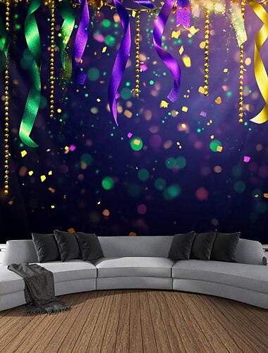  Schwarzlicht Wandteppich UV reaktiv im Dunkeln leuchtend Party Neon psychedelisch trippig neblig hängender Wandteppich Wandbild für Wohnzimmer Schlafzimmer
