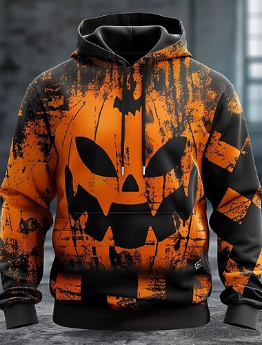  Kürbis Herrenmode Komfort Farbe Sweatshirts 3D Druck Hoodie Halloween Hoodies orange mit Kapuze