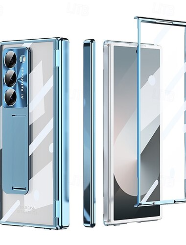  電話 ケース 用途 サムスンのギャラクシー Zフォールド7 Zフォールド6 Z Fold 5 Z Fold 4 Z Fold 3 バックカバー スタンド付き とスクリーンプロテクター 全身保護 レトロ風 鎧 PC メタル