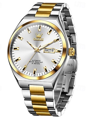  New Olevs Olevs Brand Business Men'S Steel Belt Watch Decorated Luminous Calendar Week Display Multifunctional Leisure Quartz Watch Waterproof Sports Versatile Men'S Wristwatch