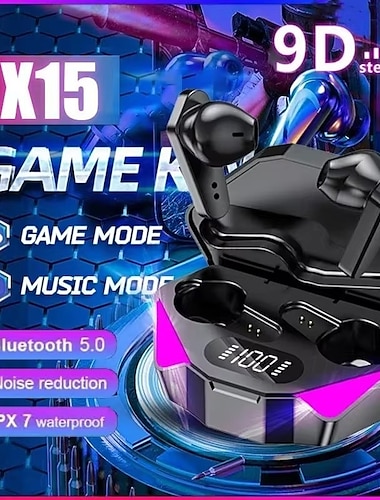  x15 tws беспроводные наушники 5.3 Bluetooth наушники 65 мс с низкой задержкой наушники для киберспорта игровая гарнитура геймер с микрофоном для xiaomi iphone