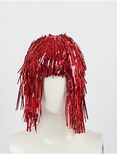  buntes glänzendes Haar Cosplay Königin von Ägypten Perücke Karneval Party Kostüme Requisite Anime Anziehzubehör Disco Maskerade Perücke
