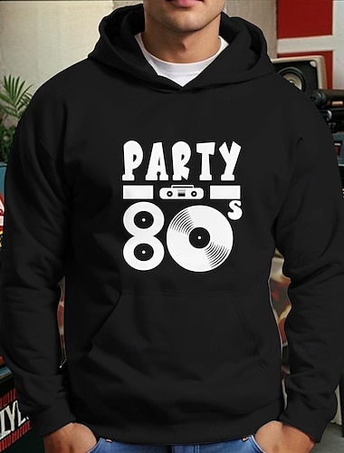  Retro Vintage Kapuzenpullover Baumwollmischung 70er 80er 90er für Herren Erwachsene Hot Stamping Party Casual Alltag