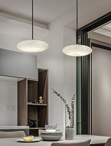  LED závěsné světlo 3-barevný světelný zdroj 20cm ufo vysoká propustnost světla stínidlo mramorový kámen jednoduchý design minimalistické závěsné světlo do kaváren ložnice 110-240v