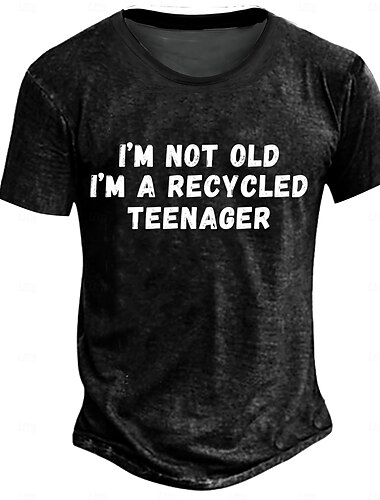  Herren Graphic Slogan T Shirt Kurzarm T-Shirt 3D-Druck Rundhalsausschnitt Hemd Retro Vintage Brautkleider schlicht Streetstyle Sports Outdoor Festtage Ausgehen Schwarz Blau Braun Frühling Sommer