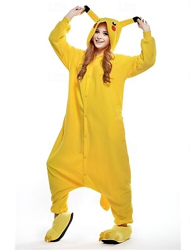  Adulte Mosaïque Costume grenouillère Costume de carnaval Pika Pika Combinaison de Pyjamas Pyjamas Kigurumi Pyjamas Déguisement drôle Pour Homme et Femme Noël Carnaval Nouvel an Dessin animé
