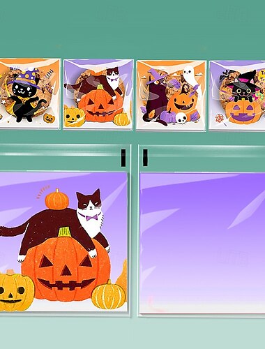  100 Stück Halloween-Geschenkpakete mit Geisterparty-Thema, selbstverschließende Plastiktüten, halbtransparente DIY-Verpackungstüten für Halloween