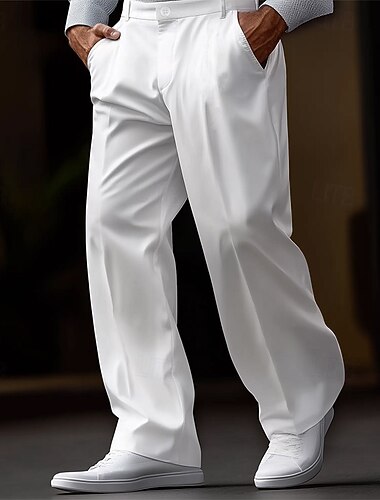  Per uomo pantaloni della tuta Pantaloni Pantaloni casual Pantaloni da completo Tasca frontale Gamba dritta Liscio Comfort Morbido Lunghezza intera Esterno Attività commerciale Giornaliero Di tendenza