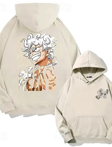  One Piece Affe D. Ruffy Ruffy-Ausrüstung 5 Kapuzenshirt Pullover Bedruckt Vordertasche Grafik Für Paar Herren Damen Erwachsene Maskerade Heißprägen Party Casual