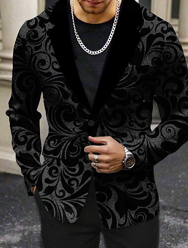  Geschäftlich Brautkleider schlicht Grusel Herren Mantel Blazer-Jacke warm halten Atmungsaktiv Komfortabel Partyabend Täglich Taste 3D-Druck Multi Pocket Regular Fit Herbst Winter Umlegekragen Langarm