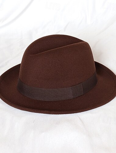  Mode für Männer Fedoras weicher Vintage Hamburger Hut Herren Zylinder Wollmischung Kappe Gentleman Filzhut
