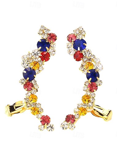  Damen Klips Schick Blume Kostbar Elegant Süß Diamantimitate Ohrringe Schmuck Silber / Golden Für Hochzeit Party 1 Paar
