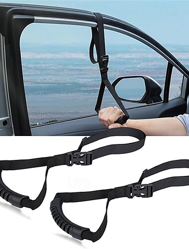  Haltegriff fürs Auto, verstellbare Stehhilfe, Sicherheitsgriff, tragbarer Haltegriff fürs Fahrzeug, Nylon-Griff, Mobilitätshilfe
