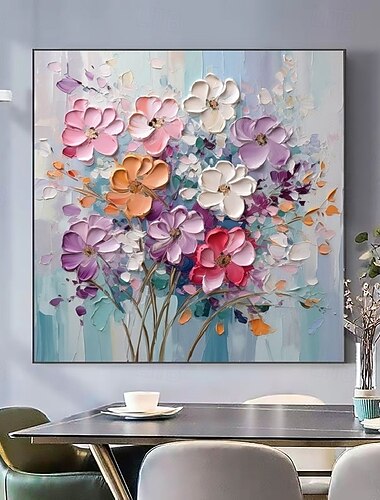  Hand painted Abstract flower Oil Painting Handmade Abstract Blossom Tree Oil Painting Blooming Colorful Tree On Canvas handmade Plant Floral painting Artwork painting Landscape Bohemian Wall Decor