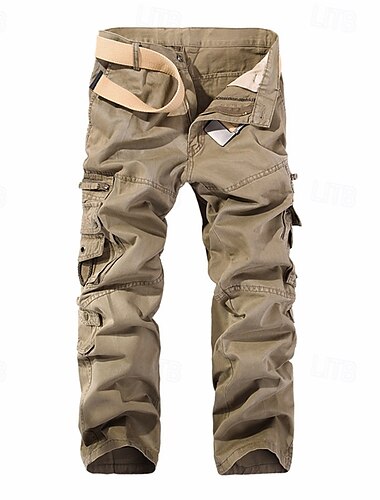  Herren Cargohose Cargohosen Taktische Hose Hose Hosen Knopf Multi Pocket Glatt tragbar Outdoor Täglich Campen und Wandern Modisch Klassisch Gras-Grün Schwarz