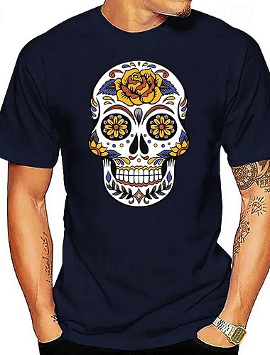  砂糖の頭蓋骨 メキシコ人 Ｔシャツ(21) アニメ系 カトゥーン アニメ メキシコ独立記念日 恐怖の一夜 用途 カップル用 男性用 女性用 成人 熱間鍛造
