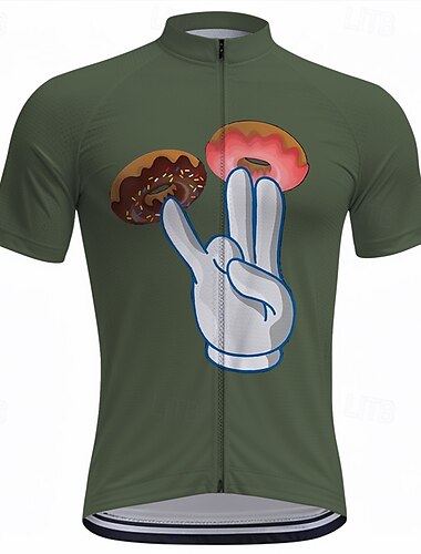  Bărbați Jersey de ciclism Manșon scurt Bicicletă Tricou Tee Topuri cu 3 buzunare spate Ciclism montan Ciclism stradal Uscare rapidă Fermoar Față Wicking Negru Albastru Verde Desene Animate Spandex