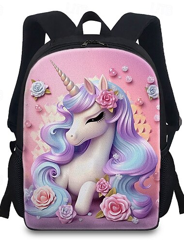  Großer Rucksack mit Einhorn-Tierprint für Kinder – zauberhafter und robuster Schulranzen mit verstellbaren Trägern und mehreren Fächern