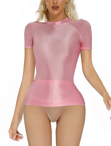  Tanzbekleidung Sportkleidung Stangentanz oben Pure Farbe Damen Leistung Ausbildung Kurzarm Hoch Nylon