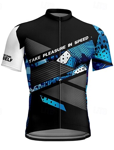  Hombre Maillot de Ciclismo Manga Corta Bicicleta Camiseta Maillot con 3 bolsillos traseros MTB Bicicleta Montaña Secado rápido Diseño Anatómico Capilaridad Transpirable Deportes Blanco Amarillo Azul