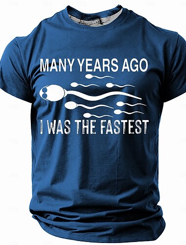  Ανδρικό Χιούμορ Ενηλίκων Αστείο Σλανγκ T-shirt Μπλούζα Κοντομάνικη T-shirt 3D Εκτύπωση Μπλούζα Crew Neck Ρετρό Vintage Casual Street Style Street Sports Εξωτερικός Χώρος Casual Μαύρο Μπλε Καφέ Άνοιξη
