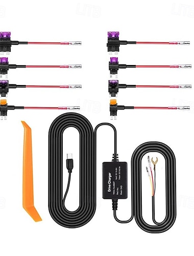  Kit de cableado para cámara de salpicadero, kit de cableado mini USB de metal seguro, amplia compatibilidad, resistente a arañazos para navegador