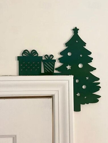  christmas door topper – morsom snømann  & Julenissens hjørneskilt for feriehusinnredning, vinduer, vegger og gjør-det-selv-julefestpynt