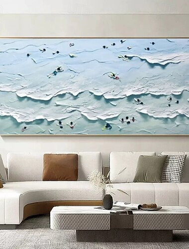  Pintura a óleo de onda 3d feita à mão arte de paisagem marinha impasto pintura a óleo em tela pintura a óleo de onda pintura a óleo de praia obras de arte pintadas à mão pinturas a óleo de paisagem