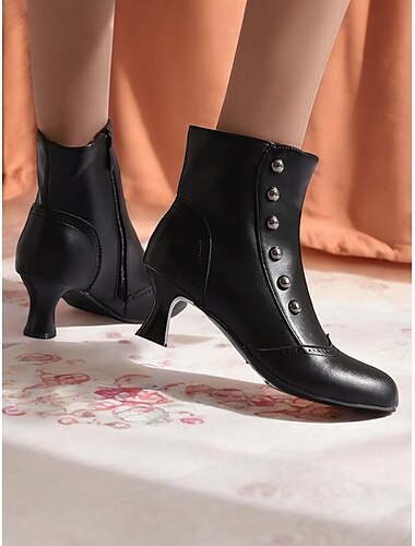  Damenstiefeletten im viktorianischen Stil mit Knöpfen – Vintage-inspiriertes Schuhwerk für elegante Anlässe und den Alltag