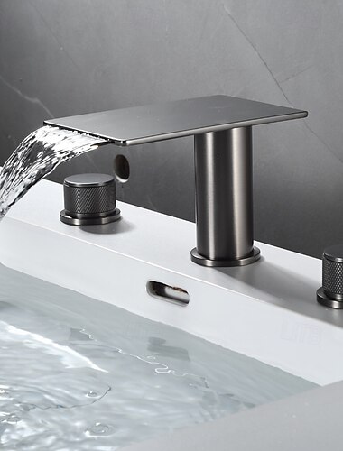  Robinet lavabo - Jet pluie Plaqué Montage Extérieur Mitigeur Trois trousBath Taps