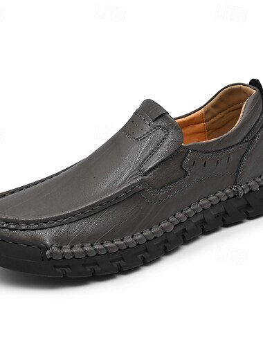  komfortable brune slip-on loafers for menn med polstret såle og slitesterk søm, ideell for hverdagsbruk