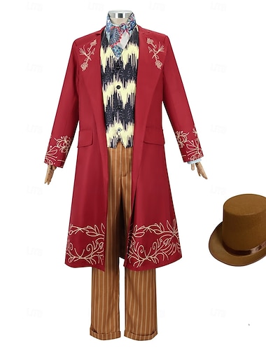  Willy Wonka Costum Cosplay Ținute Cosplay for Bărbați Băieți Pentru copii Adulți Carnaval Mascaradă Evenimente / Petrecere Mascaradă
