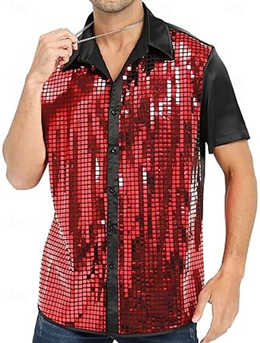  Retro vintage Jaren '70 Schijf Blouse / overhemd Kostuum Voor heren Halloween Carnaval Maskerade Prestatie Feest / Uitgaan Toneel Volwassenen Hemd